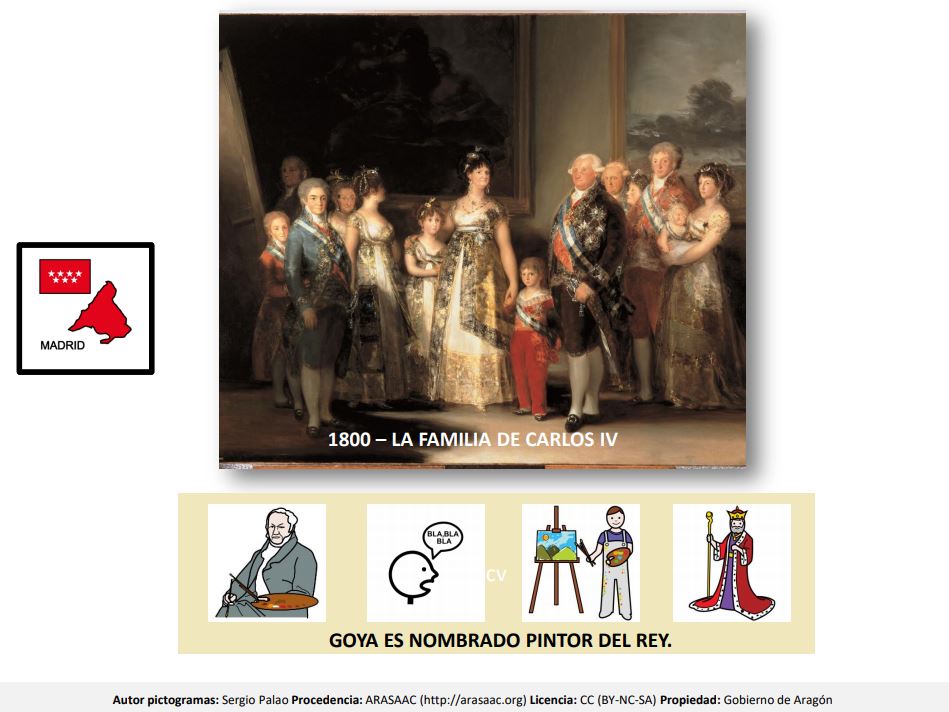 The next card to be published will be the Prado Museum's group portrait 'The Family of Charles IV', a painting already included in the adapted biography of Goya (photo).
